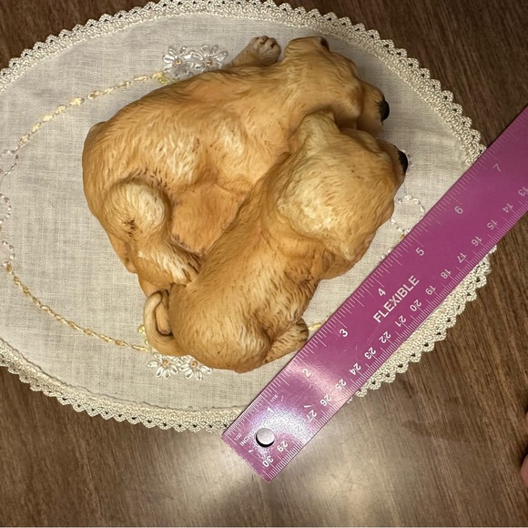 Vintage 3 Lab Yellow Lab Puppies Masterpiece Porcelain HOMCO 1987 Mexico - Picture 10 of 10